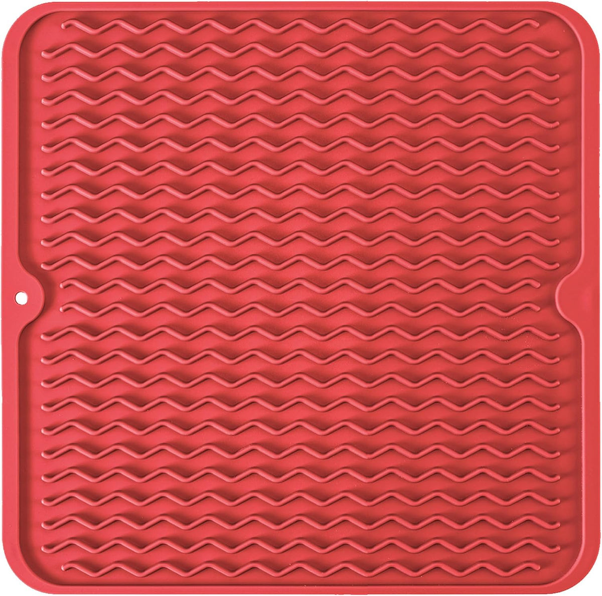 Silicone Dish Drying Mat, Non-Slip Easy Clean Sink Mat, Black, 12" x 6"