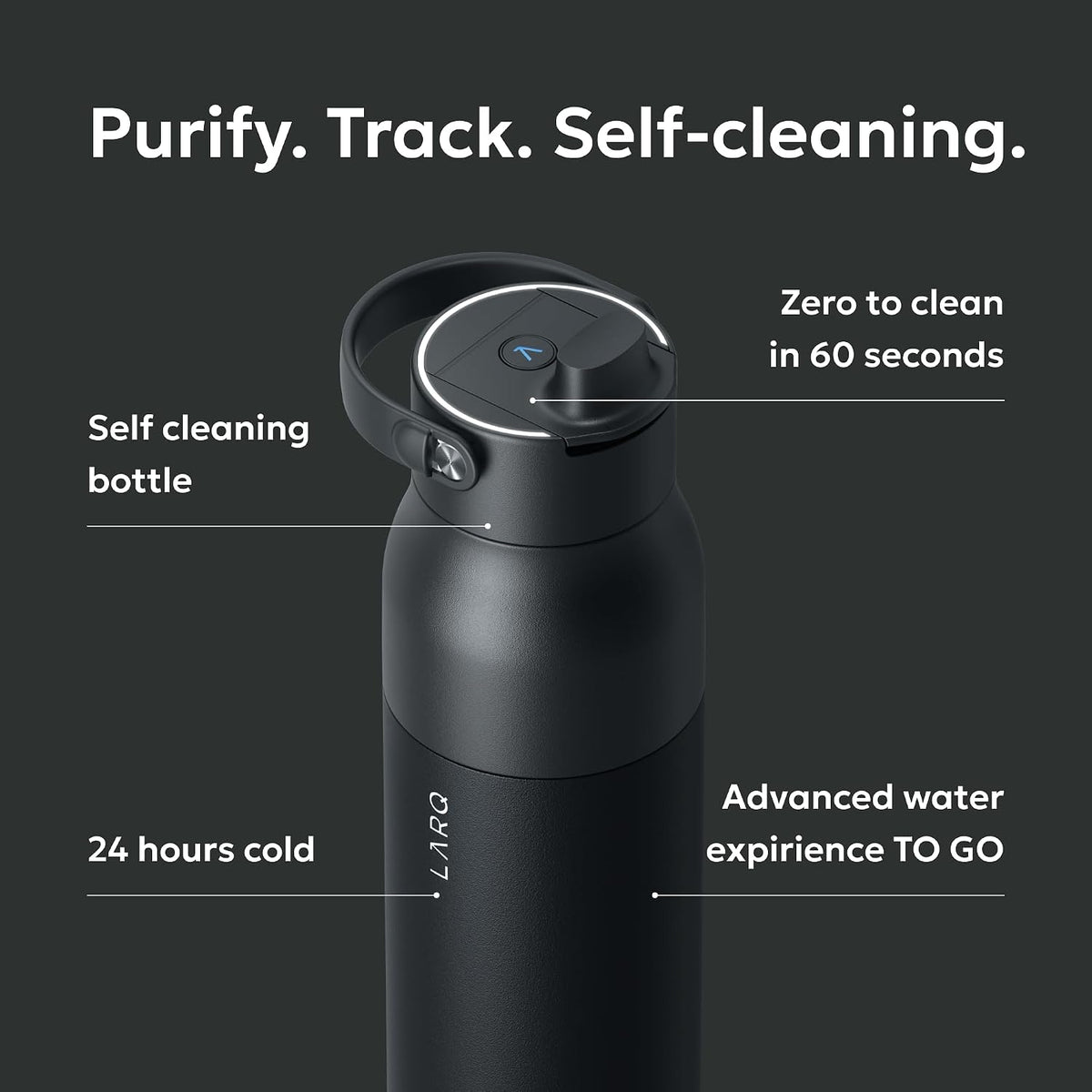 PureVis 2 Smart UV-C Self-Cleaning Insulated Water Bottle Filter Straw