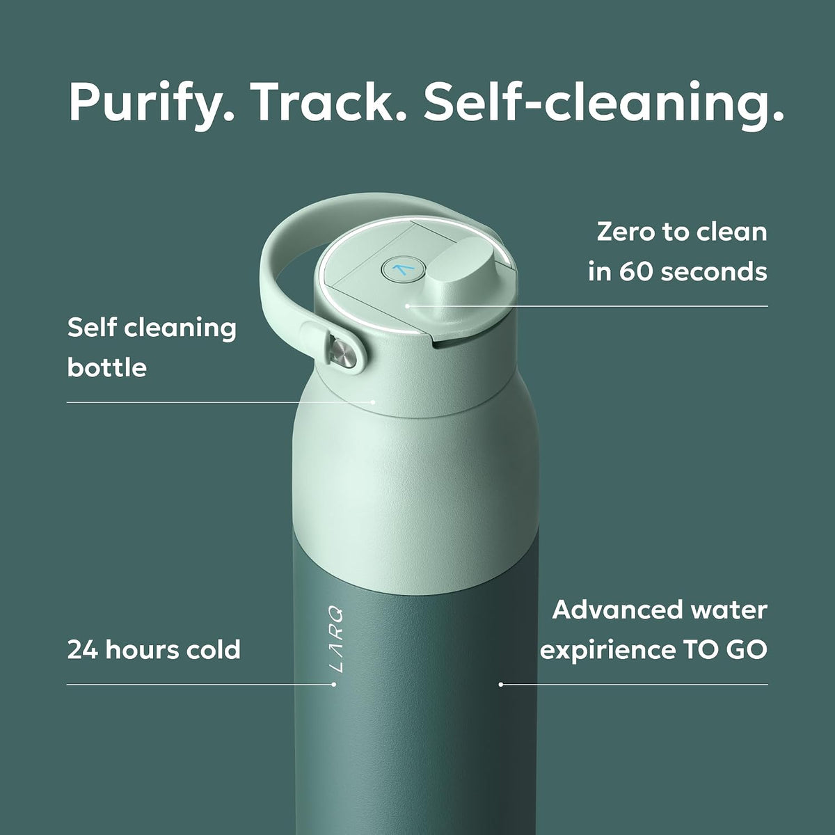 PureVis 2 Smart UV-C Self-Cleaning Insulated Water Bottle Filter Straw