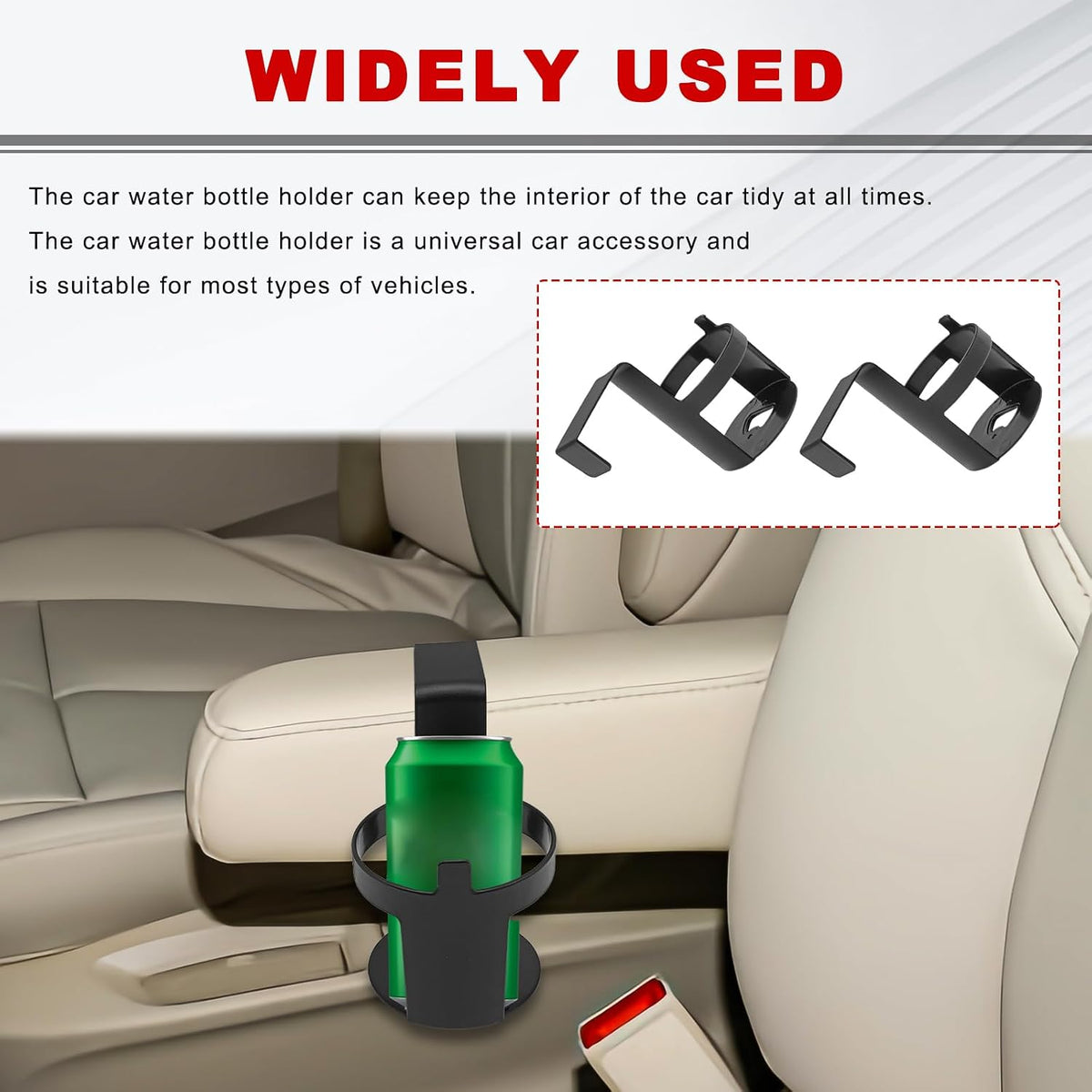 2 PCS Black Cup Holder,Waterproof and Durable,Portable Multifunction,Fit Most Size Mugs,Cup Holders that Fit Most Cars,Car Storage Cup Accessories,Vehicle Seat Cup