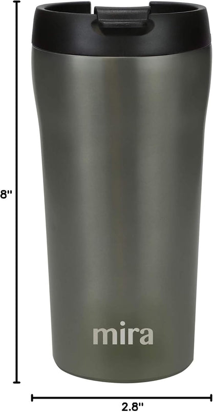 16 oz Coffee Travel Mug - Stainless Steel Insulated Tumbler with Leak-Proof Lid - Hot & Cold Cup - Marine