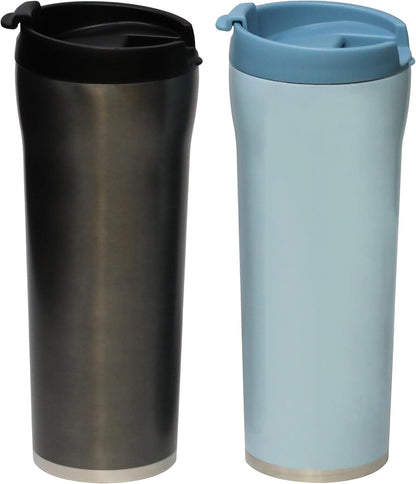 16 oz Coffee Travel Mug - Stainless Steel Insulated Tumbler with Leak-Proof Lid - Hot & Cold Cup - Marine