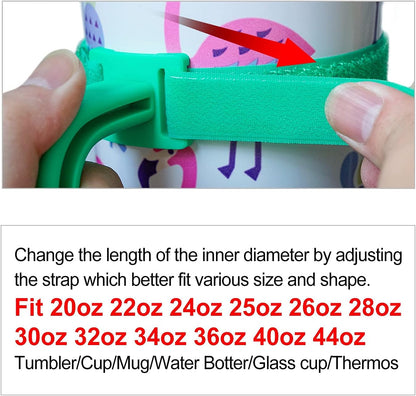 11 Colors Anti-Slip Adjustable Tumbler Cup Handle Fit 20 Oz to 44 Oz of YETI, RTIC, Ozark Trail, Simple Modern, SIC, SUNWILL, Tervis and More Brand Travel Tumbler Cup Mug NO Brand Limitid Black