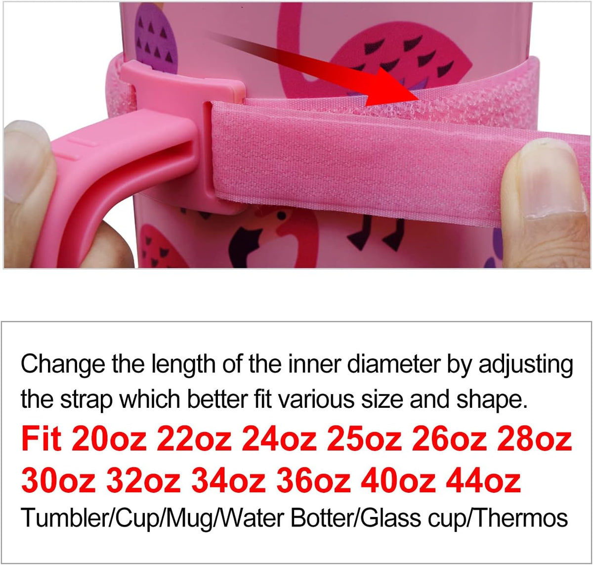 11 Colors Anti-Slip Adjustable Tumbler Cup Handle Fit 20 Oz to 44 Oz of YETI, RTIC, Ozark Trail, Simple Modern, SIC, SUNWILL, Tervis and More Brand Travel Tumbler Cup Mug NO Brand Limitid Black