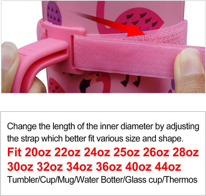 11 Colors Anti-Slip Adjustable Tumbler Cup Handle Fit 20 Oz to 44 Oz of YETI, RTIC, Ozark Trail, Simple Modern, SIC, SUNWILL, Tervis and More Brand Travel Tumbler Cup Mug NO Brand Limitid Black