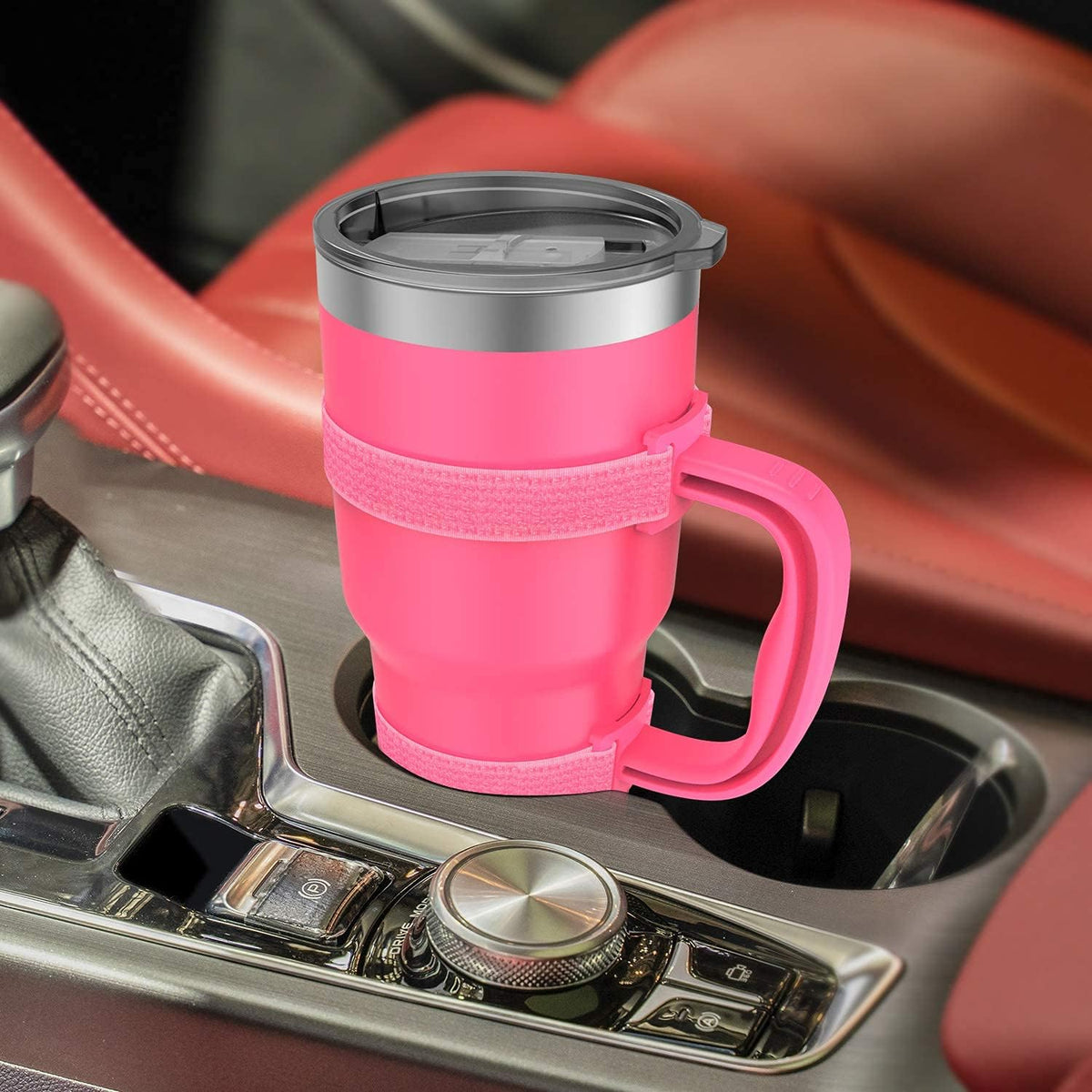 11 Colors Anti-Slip Adjustable Tumbler Cup Handle Fit 20 Oz to 44 Oz of YETI, RTIC, Ozark Trail, Simple Modern, SIC, SUNWILL, Tervis and More Brand Travel Tumbler Cup Mug NO Brand Limitid Black