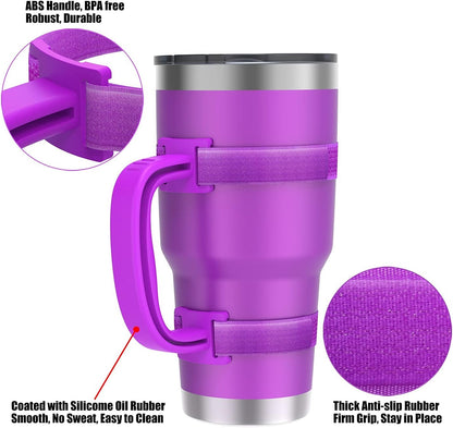 11 Colors Anti-Slip Adjustable Tumbler Cup Handle Fit 20 Oz to 44 Oz of YETI, RTIC, Ozark Trail, Simple Modern, SIC, SUNWILL, Tervis and More Brand Travel Tumbler Cup Mug NO Brand Limitid Black