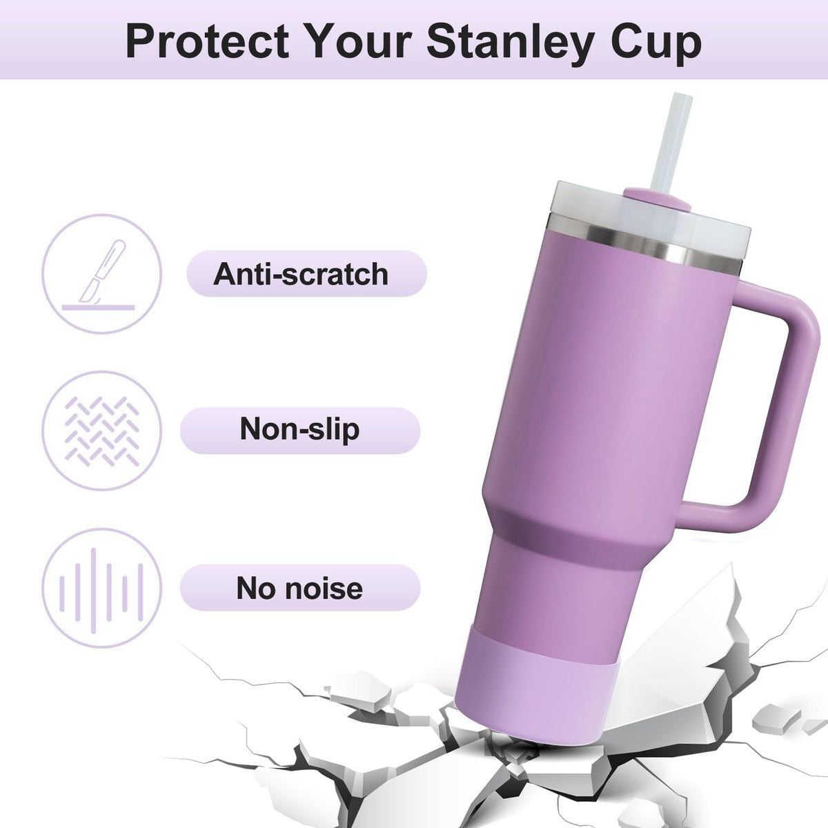 Protective Silicone Boot Sleeve Cover for Stanley Quencher H2.0 40 30 20 oz & IceFlow Flip 30 20 oz