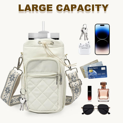 Water Bottle Holder with Strap, 32oz 40oz Insulated Carrier Bag