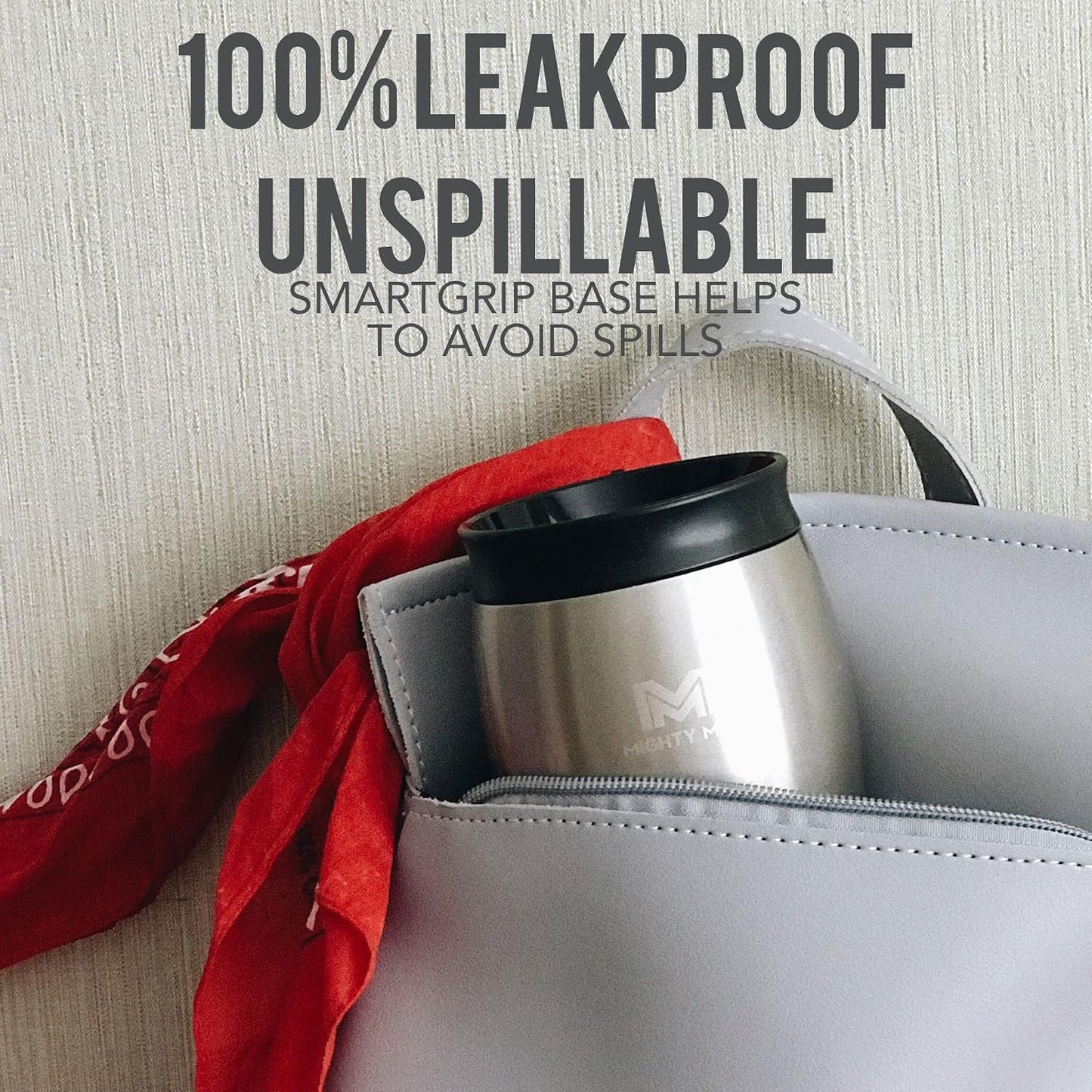The Untippable Mug | Grips When Hit, Lifts for Sips | Insulated Stainless Steel Tumbler | Cupholder Friendly | Gifts for Women Men All | Leakproof | 4 Hours Hot/ 24 Cold | 12oz Black