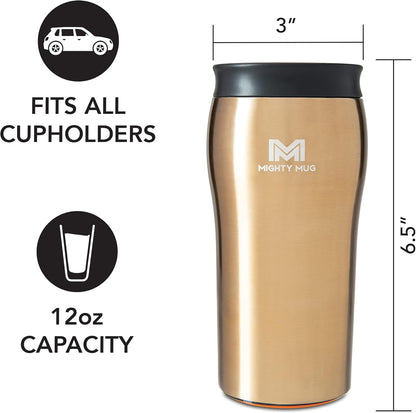 The Untippable Mug | Grips When Hit, Lifts for Sips | Insulated Stainless Steel Tumbler | Cupholder Friendly | Gifts for Women Men All | Leakproof | 4 Hours Hot/ 24 Cold | 12oz Black