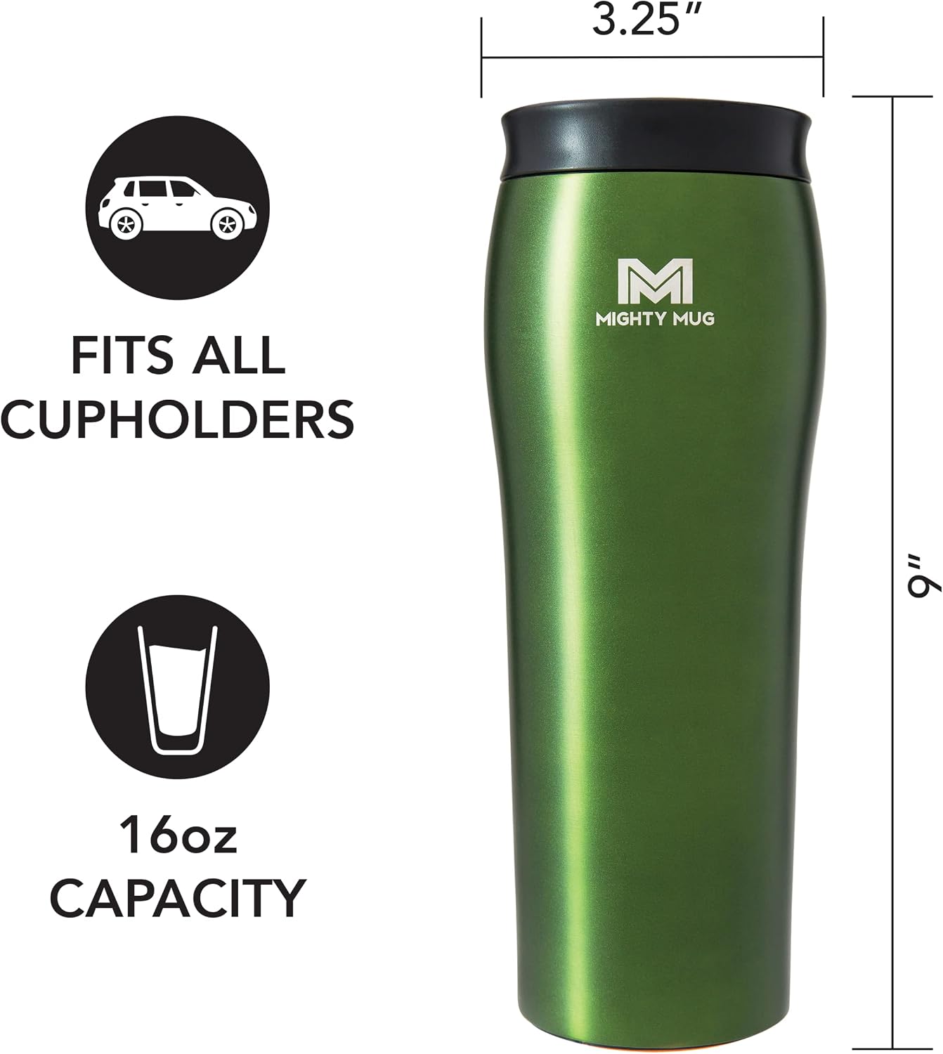 The Untippable Mug | Grips When Hit, Lifts for Sips | Insulated Stainless Steel Tumbler | Cupholder Friendly | Gifts for Women Men All | Leakproof | 4 Hours Hot/ 24 Cold | 12oz Black