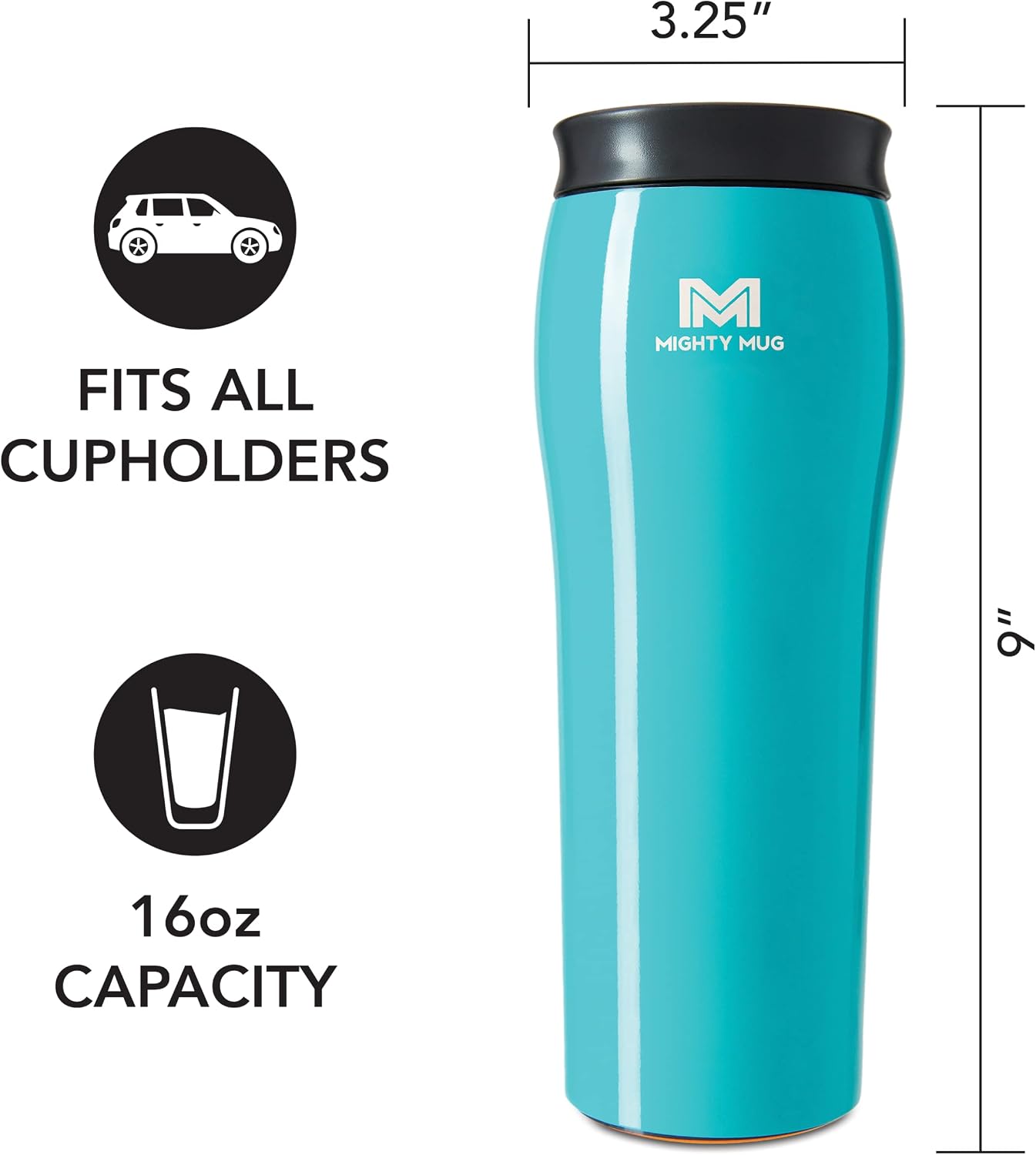 The Untippable Mug | Grips When Hit, Lifts for Sips | Insulated Stainless Steel Tumbler | Cupholder Friendly | Gifts for Women Men All | Leakproof | 4 Hours Hot/ 24 Cold | 12oz Black