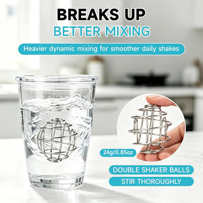 2 Pcs Stainless Steel Ball Shaker Ball Wire Whisk Ball Protein Mixing Ball for Shaker Cup Bottle Mixer (Diameter 1.97inch)