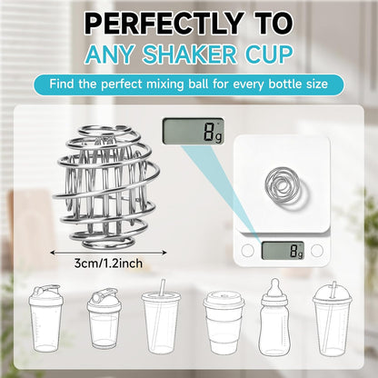 2 Pcs Stainless Steel Ball Shaker Ball Wire Whisk Ball Protein Mixing Ball for Shaker Cup Bottle Mixer (Diameter 1.97inch)