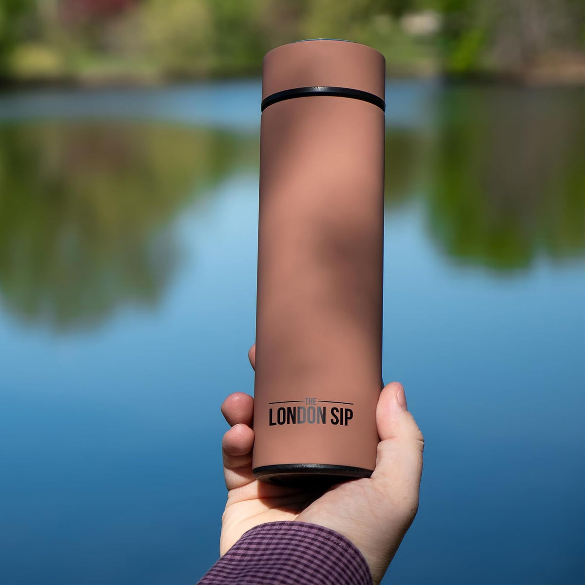 Multi-Purpose Travel Mug and Tumbler Fruit Infused Flask Hot and Cold Double Wall Stainless Steel Thermos with Extra-Long Infuser, Purple
