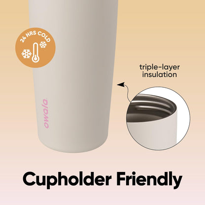 FreeSip Sway Insulated Stainless Steel Water Bottle with Two-Way Spout, Built-In Straw and Bucket Handle, Made for Travel, School, and Sports, 30oz, BPA Free, Leak Proof, Daybreak
