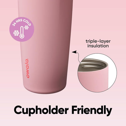 FreeSip Sway Insulated Stainless Steel Water Bottle with Two-Way Spout, Built-In Straw and Bucket Handle, Made for Travel, School, and Sports, 30oz, BPA Free, Leak Proof, Daybreak