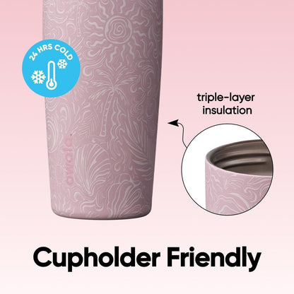 FreeSip Sway Insulated Stainless Steel Water Bottle with Two-Way Spout, Built-In Straw and Bucket Handle, Made for Travel, School, and Sports, 30oz, BPA Free, Leak Proof, Daybreak