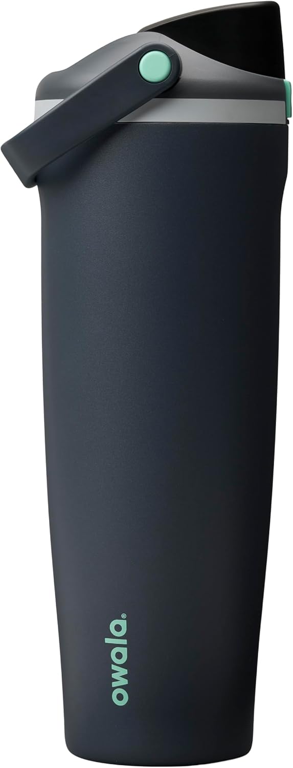 FreeSip Sway Insulated Stainless Steel Water Bottle with Two-Way Spout, Built-In Straw and Bucket Handle, Made for Travel, School, and Sports, 30oz, BPA Free, Leak Proof, Daybreak