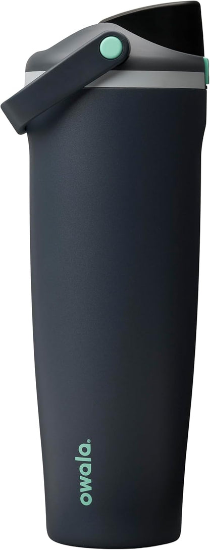 FreeSip Sway Insulated Stainless Steel Water Bottle with Two-Way Spout, Built-In Straw and Bucket Handle, Made for Travel, School, and Sports, 30oz, BPA Free, Leak Proof, Daybreak
