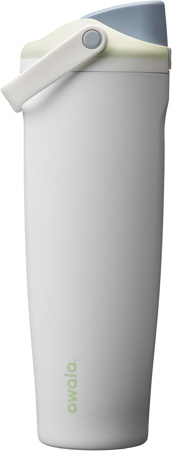 FreeSip Sway Insulated Stainless Steel Water Bottle with Two-Way Spout, Built-In Straw and Bucket Handle, Made for Travel, School, and Sports, 30oz, BPA Free, Leak Proof, Daybreak
