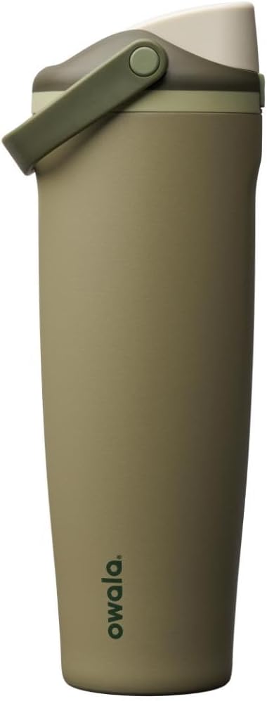 FreeSip Sway Insulated Stainless Steel Water Bottle with Two-Way Spout, Built-In Straw and Bucket Handle, Made for Travel, School, and Sports, 30oz, BPA Free, Leak Proof, Daybreak