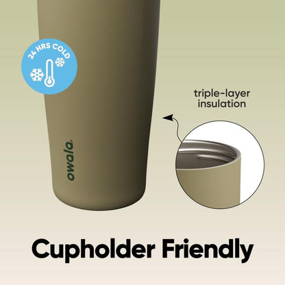 FreeSip Sway Insulated Stainless Steel Water Bottle with Two-Way Spout, Built-In Straw and Bucket Handle, Made for Travel, School, and Sports, 30oz, BPA Free, Leak Proof, Daybreak