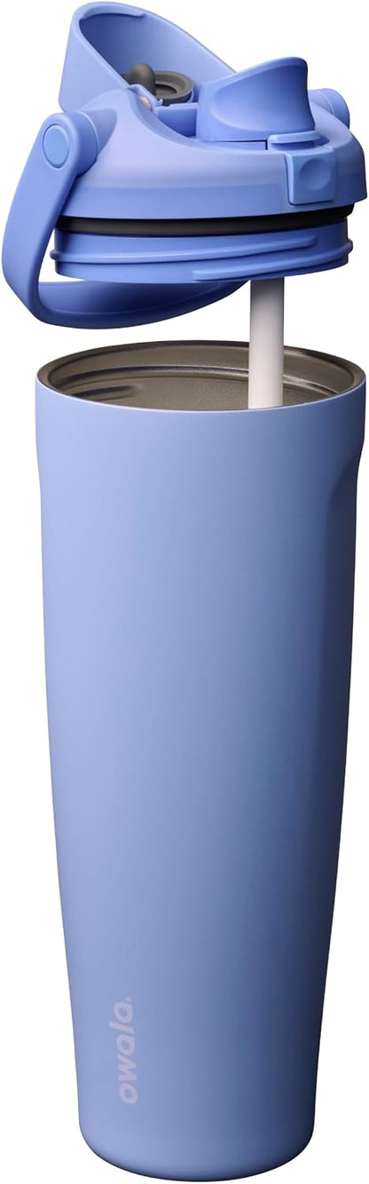 FreeSip Sway Insulated Stainless Steel Water Bottle with Two-Way Spout, Built-In Straw and Bucket Handle, Made for Travel, School, and Sports, 30oz, BPA Free, Leak Proof, Daybreak