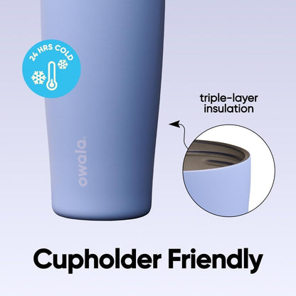 FreeSip Sway Insulated Stainless Steel Water Bottle with Two-Way Spout, Built-In Straw and Bucket Handle, Made for Travel, School, and Sports, 30oz, BPA Free, Leak Proof, Daybreak