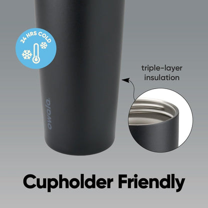 FreeSip Sway Insulated Stainless Steel Water Bottle with Two-Way Spout, Built-In Straw and Bucket Handle, Made for Travel, School, and Sports, 30oz, BPA Free, Leak Proof, Daybreak