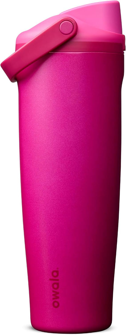 FreeSip Sway Insulated Stainless Steel Water Bottle with Two-Way Spout, Built-In Straw and Bucket Handle, Made for Travel, School, and Sports, 30oz, BPA Free, Leak Proof, Daybreak