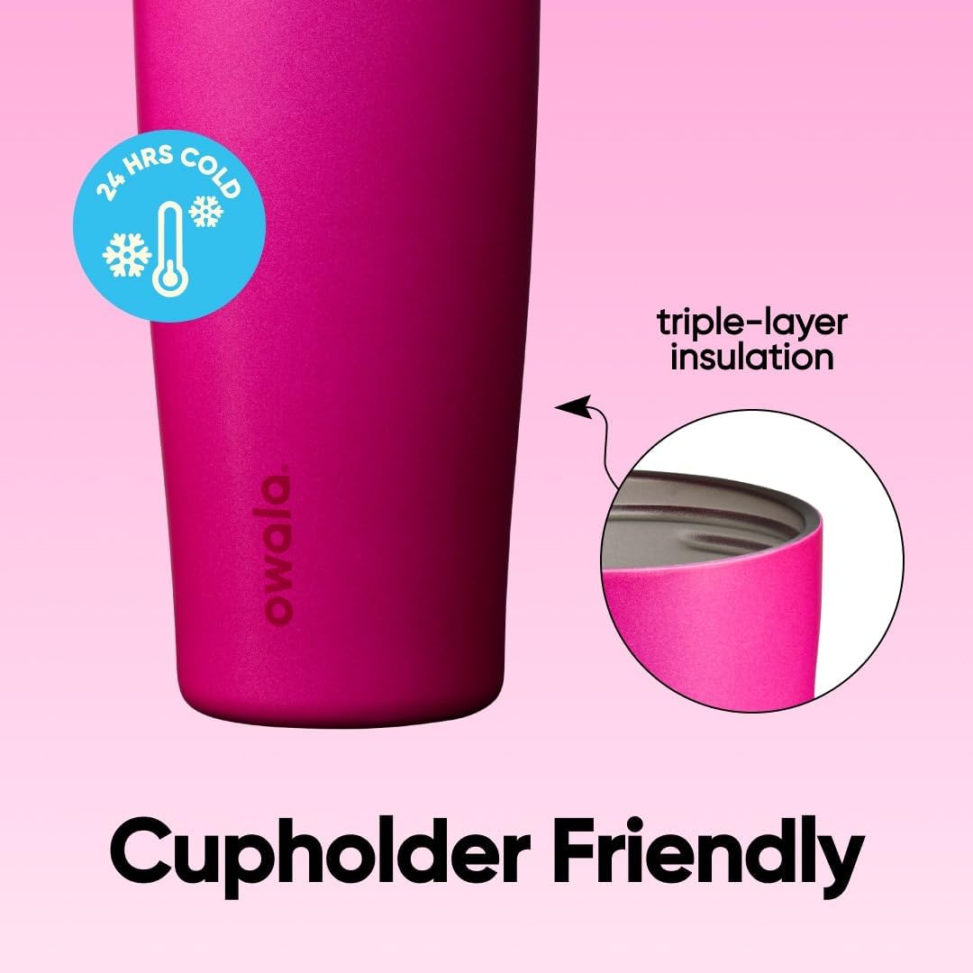 FreeSip Sway Insulated Stainless Steel Water Bottle with Two-Way Spout, Built-In Straw and Bucket Handle, Made for Travel, School, and Sports, 30oz, BPA Free, Leak Proof, Daybreak