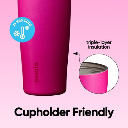 FreeSip Sway Insulated Stainless Steel Water Bottle with Two-Way Spout, Built-In Straw and Bucket Handle, Made for Travel, School, and Sports, 30oz, BPA Free, Leak Proof, Daybreak