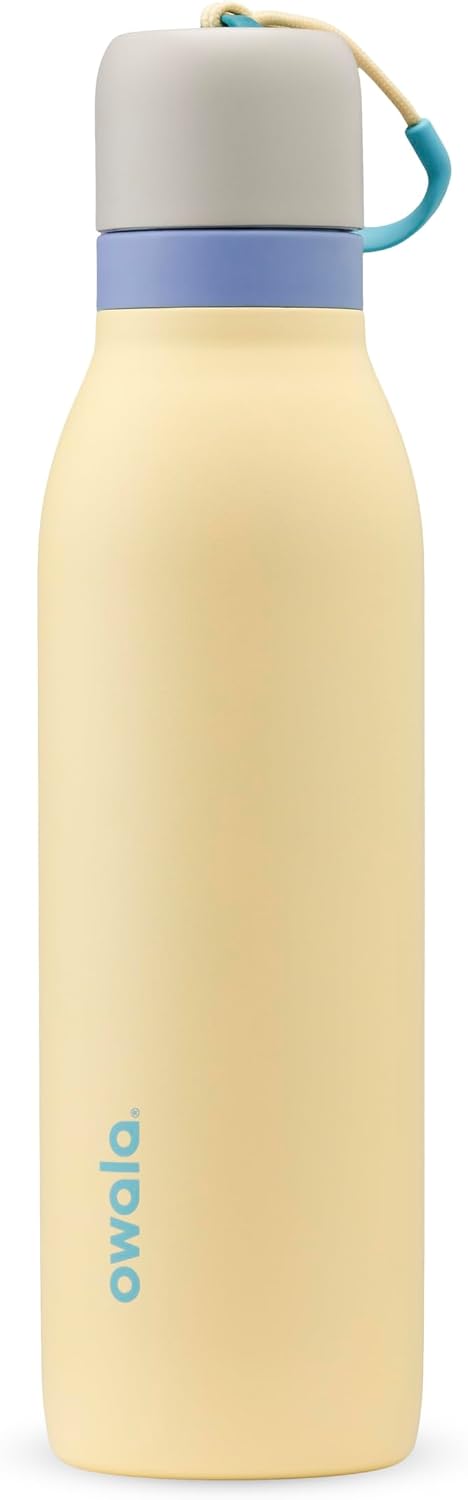 FreeSip Sway Insulated Stainless Steel Water Bottle with Two-Way Spout, Built-In Straw and Bucket Handle, Made for Travel, School, and Sports, 30oz, BPA Free, Leak Proof, Daybreak