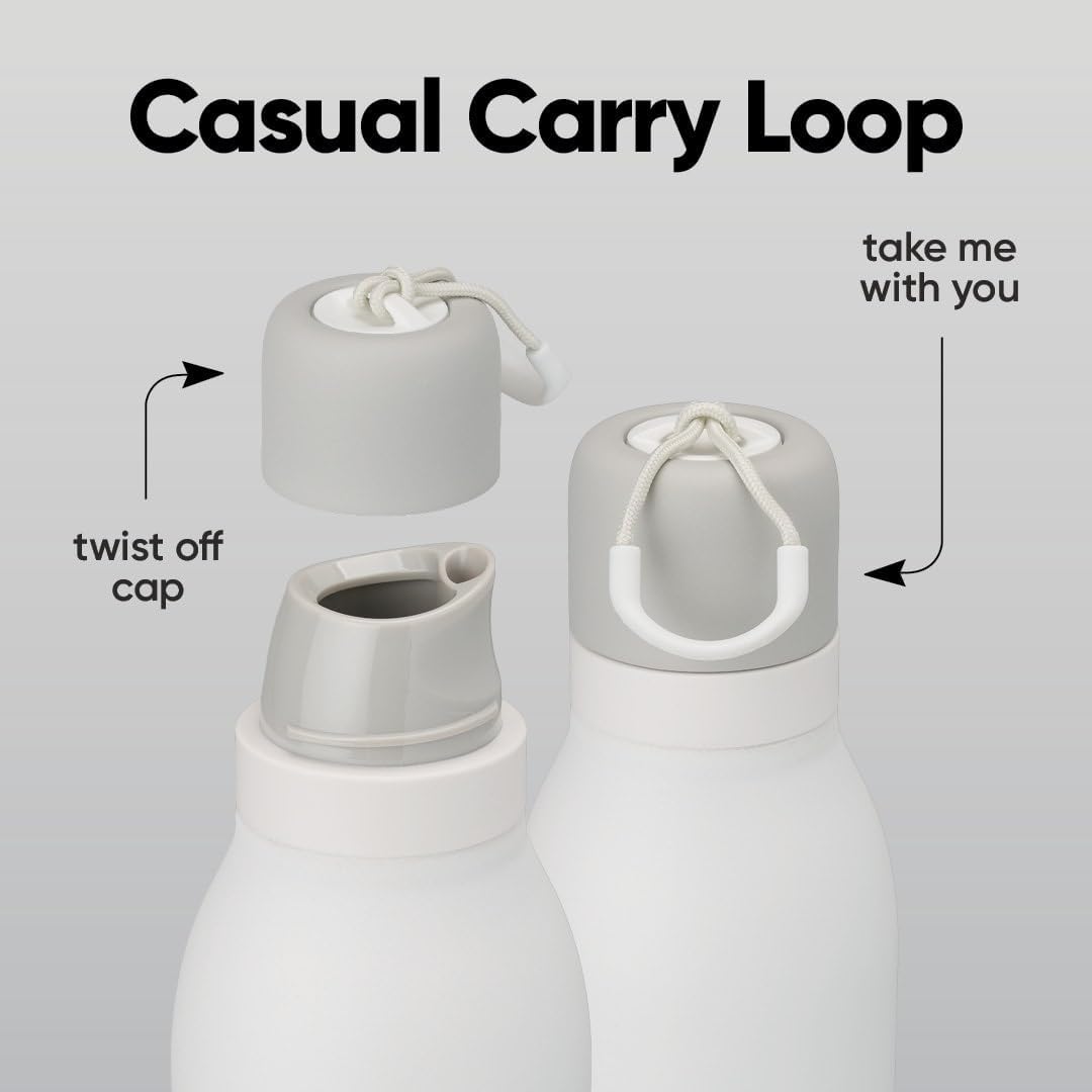 FreeSip Sway Insulated Stainless Steel Water Bottle with Two-Way Spout, Built-In Straw and Bucket Handle, Made for Travel, School, and Sports, 30oz, BPA Free, Leak Proof, Daybreak