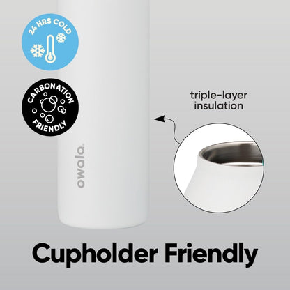 FreeSip Sway Insulated Stainless Steel Water Bottle with Two-Way Spout, Built-In Straw and Bucket Handle, Made for Travel, School, and Sports, 30oz, BPA Free, Leak Proof, Daybreak