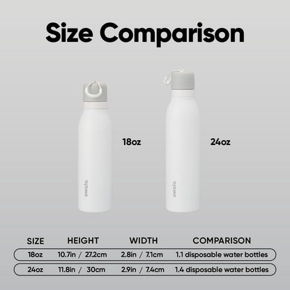 FreeSip Sway Insulated Stainless Steel Water Bottle with Two-Way Spout, Built-In Straw and Bucket Handle, Made for Travel, School, and Sports, 30oz, BPA Free, Leak Proof, Daybreak