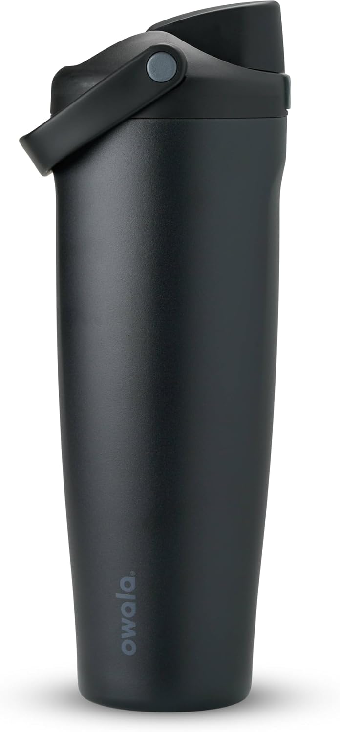 FreeSip Sway Insulated Stainless Steel Water Bottle with Two-Way Spout, Built-In Straw and Bucket Handle, Made for Travel, School, and Sports, 30oz, BPA Free, Leak Proof, Daybreak