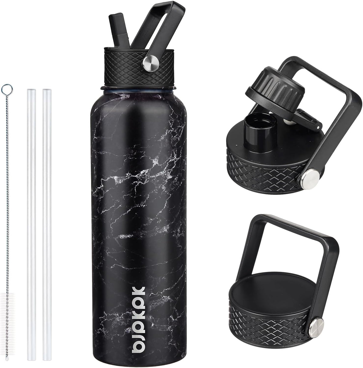40oz Insulated Water Bottle with Straw Lid, Stainless Steel Bottle