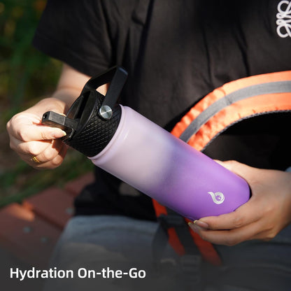 40oz Insulated Water Bottle with Straw Lid, Stainless Steel Bottle