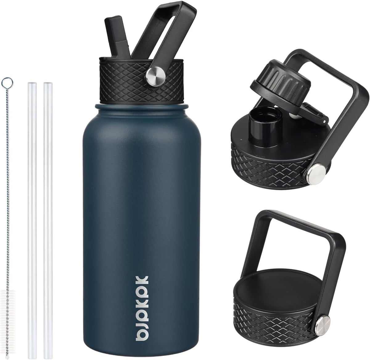 40oz Insulated Water Bottle with Straw Lid, Stainless Steel Bottle