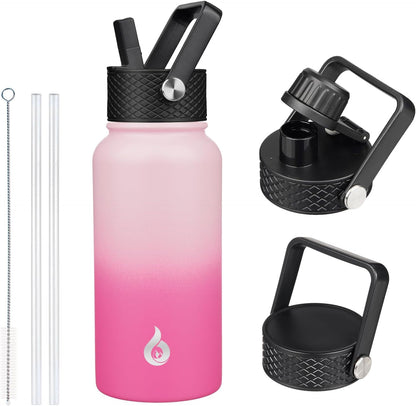 40oz Insulated Water Bottle with Straw Lid, Stainless Steel Bottle