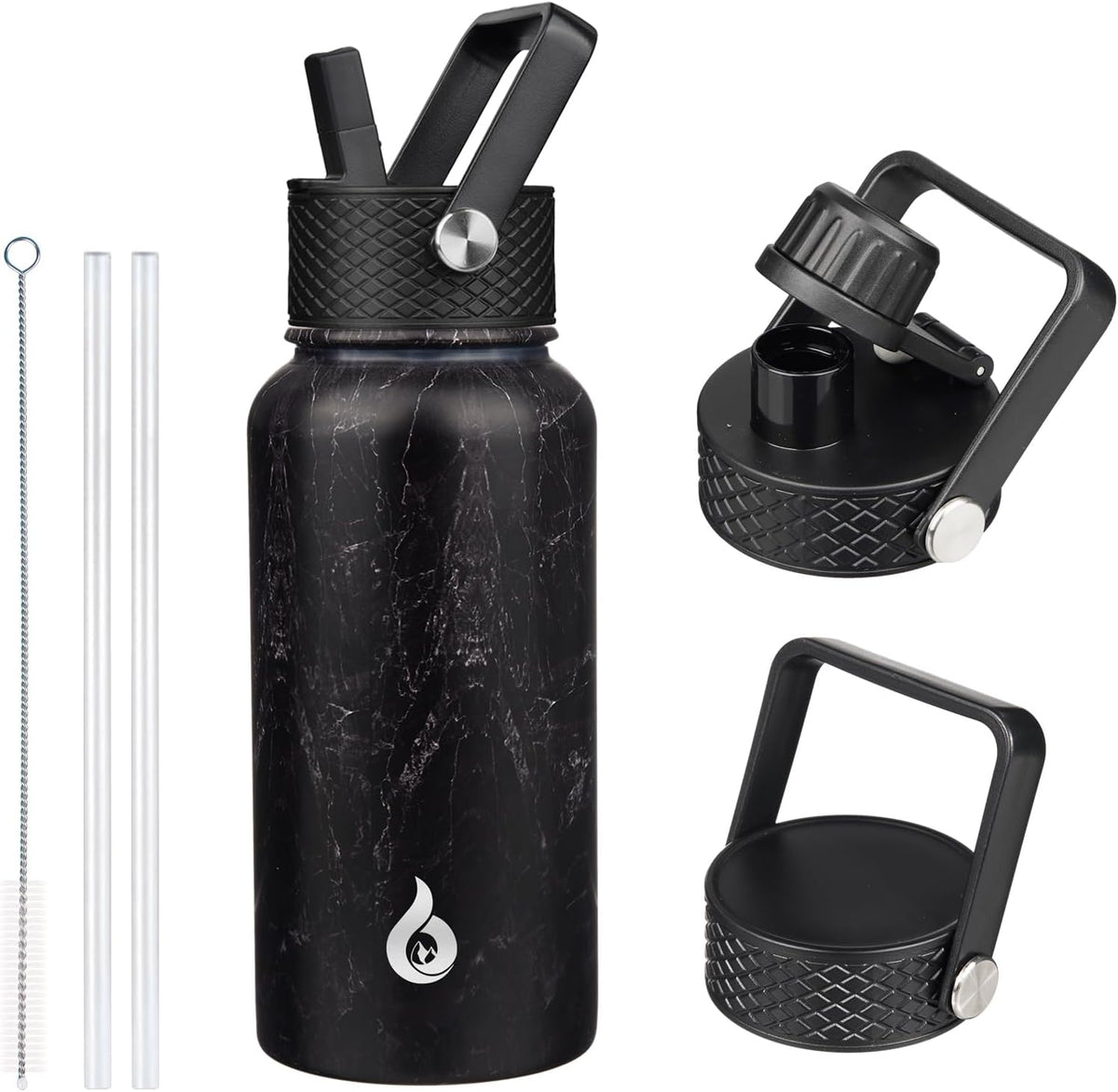 40oz Insulated Water Bottle with Straw Lid, Stainless Steel Bottle