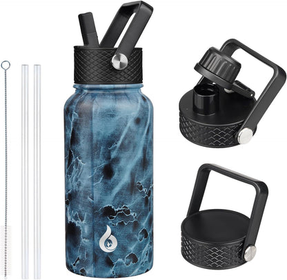40oz Insulated Water Bottle with Straw Lid, Stainless Steel Bottle