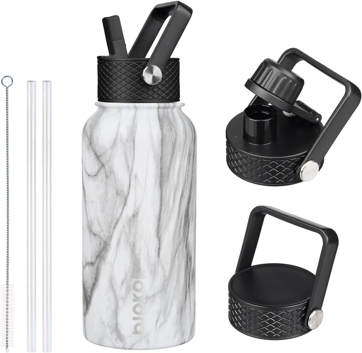 40oz Insulated Water Bottle with Straw Lid, Stainless Steel Bottle