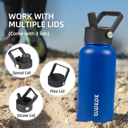 40oz Insulated Water Bottle with Straw Lid, Stainless Steel Bottle