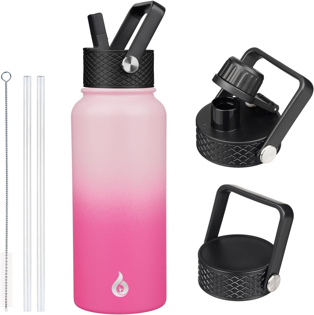 40oz Insulated Water Bottle with Straw Lid, Stainless Steel Bottle