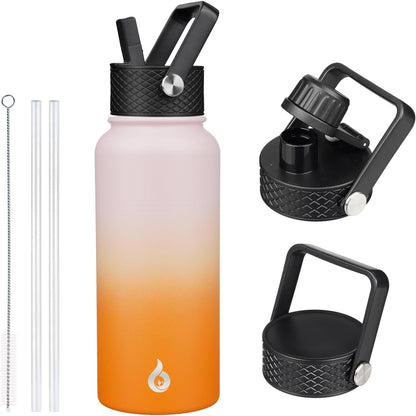40oz Insulated Water Bottle with Straw Lid, Stainless Steel Bottle