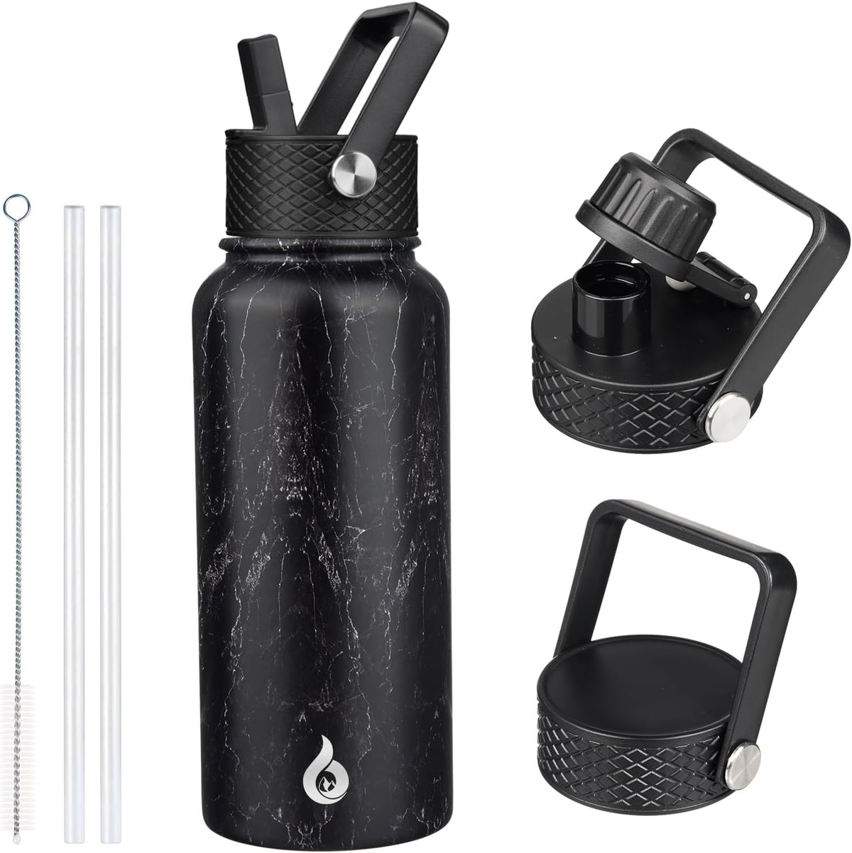 40oz Insulated Water Bottle with Straw Lid, Stainless Steel Bottle